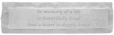 In Memory Long Votive Stone